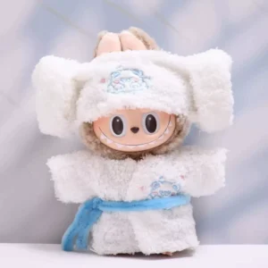 Labubu Doll Clothes (Outfit) – Cute Steaming Bathrobe & Head Towel Set for 1st-4th Gen Labubu (1 SKU) | nekolulu