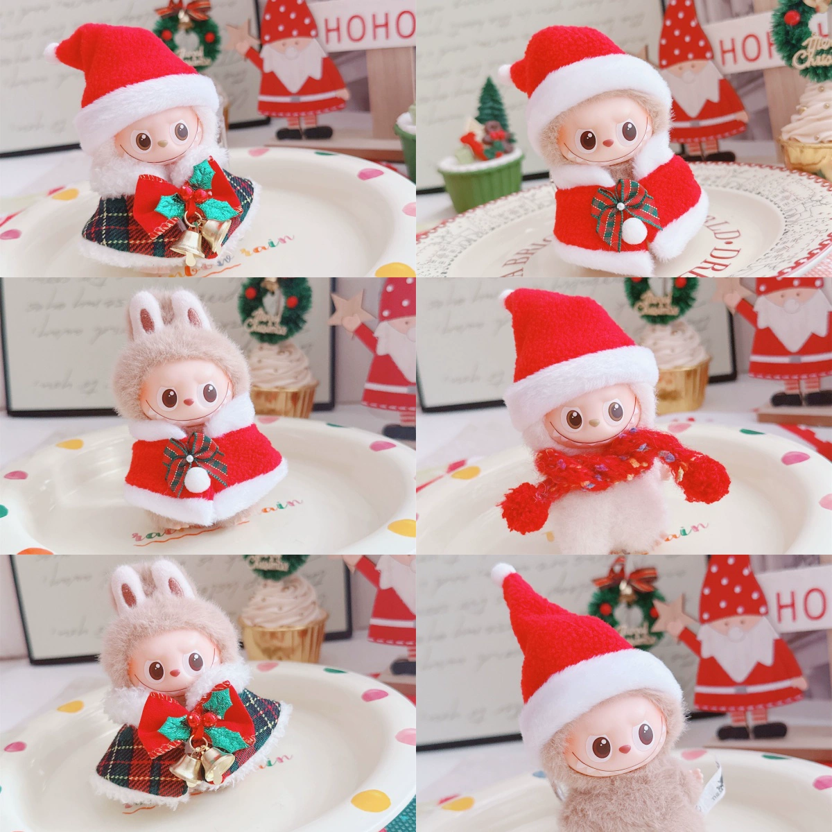 Labubu Doll Clothes (Christmas) – 10CM Mini 4.0 Heart Code Christmas Shawl & Hat (7 SKUs) | nekolulu 1 Labubu Doll Clothes (Christmas) – 10CM Mini 4.0 Heart Code Christmas Shawl & Hat (7 SKUs) | nekolulu