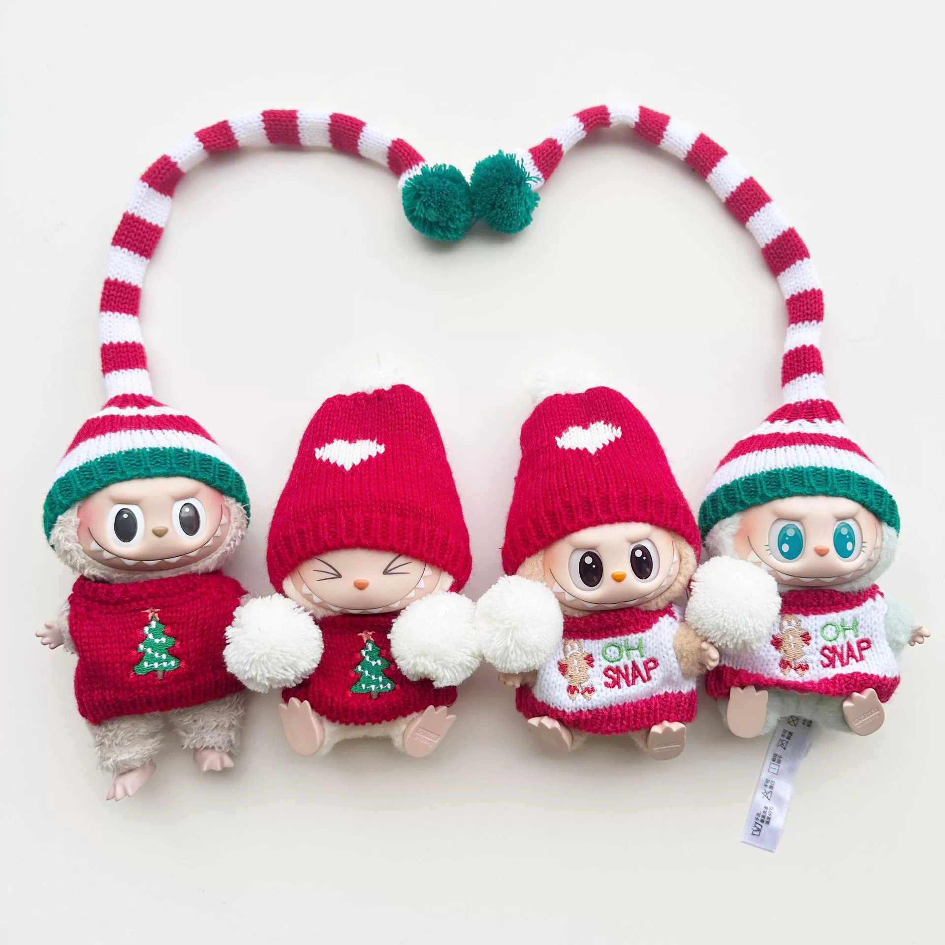 Labubu Doll Clothes (Christmas) – Eye-Catching Knit Hat & Sweater Set for 1st-2nd Gen Labubu (4 SKUs) | nekolulu 1 Labubu Doll Clothes (Christmas) – Eye-Catching Knit Hat & Sweater Set for 1st-2nd Gen Labubu (4 SKUs) | nekolulu