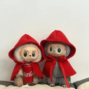 Labubu Doll Clothes (Christmas) – 17CM Red Hooded Cloak for Blind Box Dolls (1 SKU) | nekolulu
