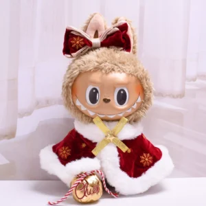 labubu doll clothes 38cm Christmas cloak coat replacement set labubu vinyl large baby doll clothes