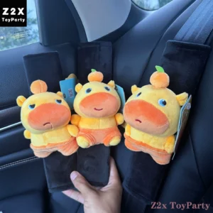 Home 11 Genuine Capybara Lulu Car Seat Belt Shoulder Cover Car Interior Accessories Cute Doll Seat Belt Decoration Gift
